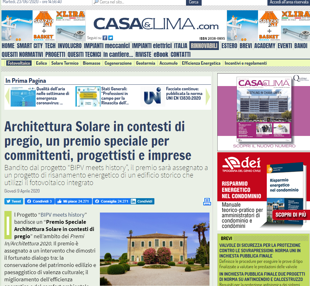 Scopri di più sull'articolo Casaeclima.com – Premio speciale