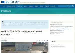 Read more about the article BIPV Technologies and market overview – technological transfer paper