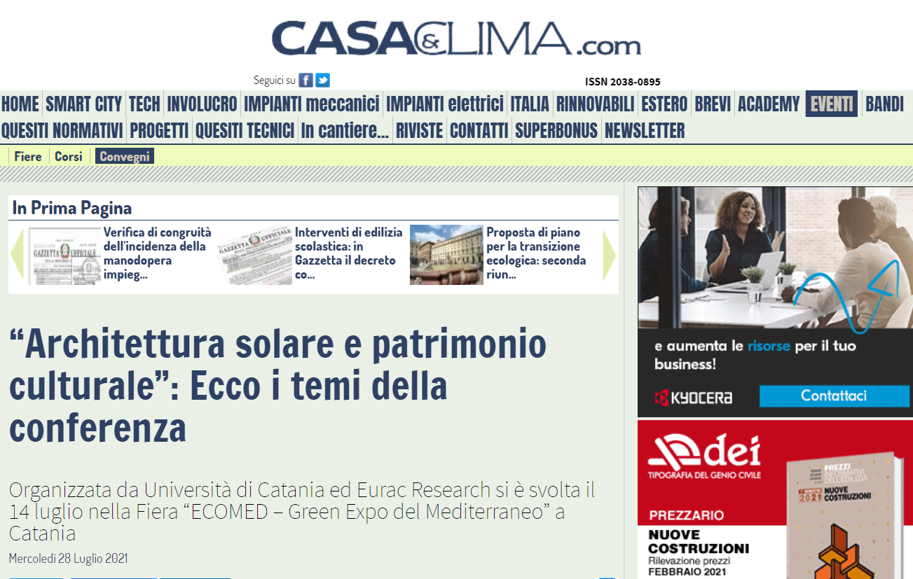 Al momento stai visualizzando Casaeclima.com – Conferenza a Ecomed