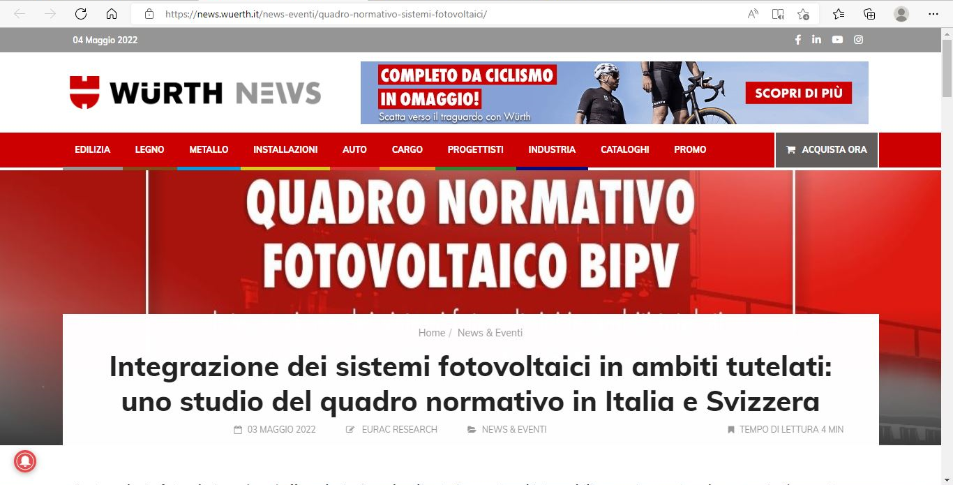 Al momento stai visualizzando Articolo di trasferimento tecnologico: Legislazione su fotovoltaico e aree vincolate